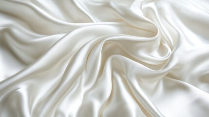 Obraz premium Abstract wavy white silk or satin isolated on a white background.