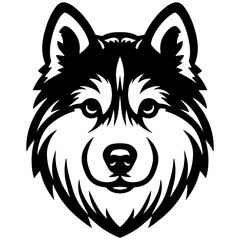 Husky Dog Head Illustration.