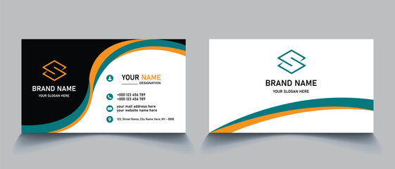 Clean and modern professional business card design template vector illustration.