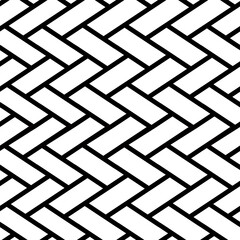 Seamless geometric abstract pattern with black stripes on white background