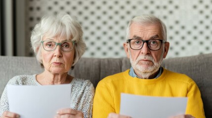 loss of income insurance, Elderly Couple Reviewing Documents Related to Loss of Income Insurance