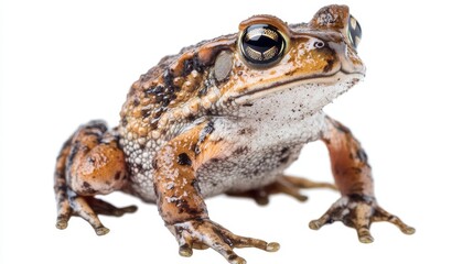 Naklejka premium An Oak Toad (Anaxyrus quercicus) isolated against a white background, showcasing its distinctive features.