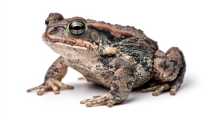 Fototapeta premium An Oak Toad (Anaxyrus quercicus) isolated against a white background, showcasing its distinctive features.