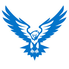 Obraz premium Eagle with wings spread wide, featuring a sharp and fierce design, symbolizing strength, power, and determination. Generative by Ai