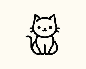Obraz premium Cat logo design icon vector template