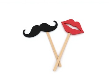 mustache and lips photo booth props