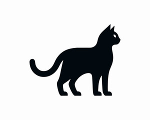 Cat silhouette logo. Black cat flat style. Cat icon logo design template. Vector illustration. Animal logotype concept. 