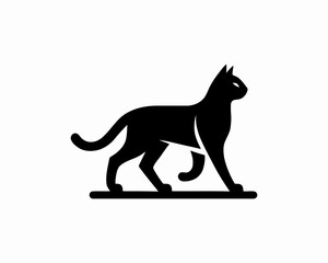 Cat silhouette logo. Black cat flat style. Cat icon logo design template. Vector illustration. Animal logotype concept. 