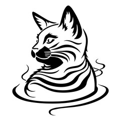 vector illustration of cartoon cat