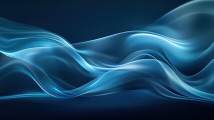 Obraz premium Blue smoke swirling with dynamic wave patterns, creating a fluid and mesmerizing visual effect that evokes a sense of movement and elegance.