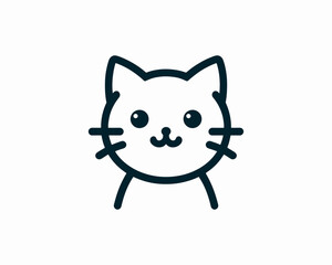 cat logo design icon symbol vector template. Silhouette cat illustration