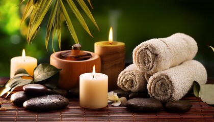 spa setting with candles