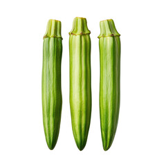 Harvesting fresh green vegetables three varieties of okra in natural light kitchen environment close-up view
