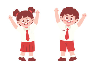 Happy Elementary School Student Illustration