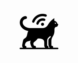 Cat silhouette logo. Black cat flat style. Cat icon logo design template. Vector illustration. Animal logotype concept. 