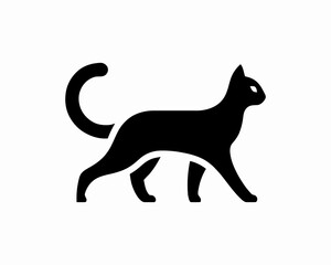 Cat silhouette logo. Black cat flat style. Cat icon logo design template. Vector illustration. Animal logotype concept. 