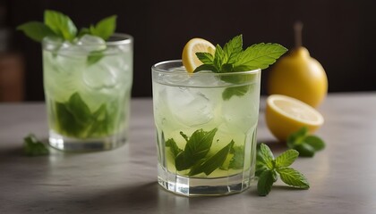 Lemon mint mojito juice