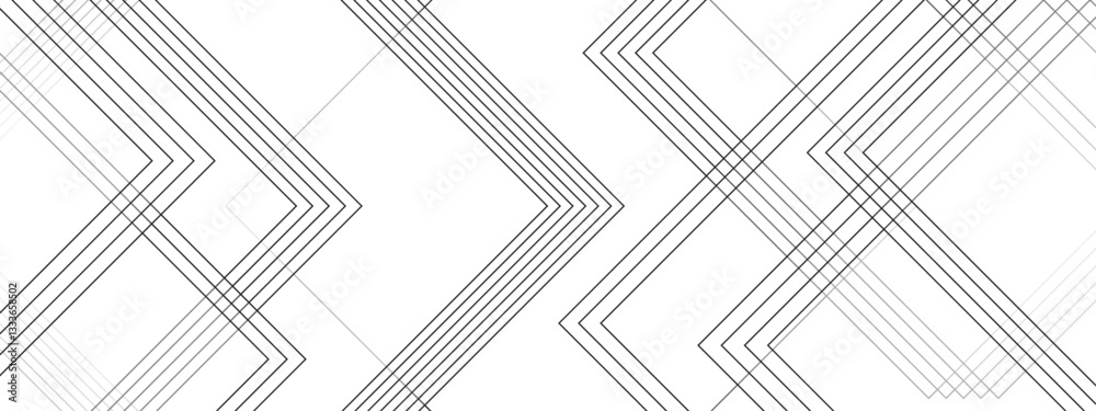 Poster Abstract Linear Geometric Pattern in gray. White geometric overlap layer design. Stripes background design with layers of Geometric shapes. line elegant colorful striped diagonal line technology 