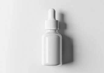 White Dropper Bottle Mockup Clean Minimalist Design for Product Presentation