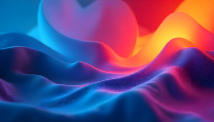 Obraz premium Futuristic Abstract Light Waves – 3D Glowing Blue and Purple Flowing Energy Lines with Smooth Digital Motion Background