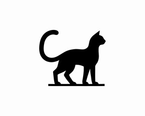 Cat silhouette logo. Black cat flat style. Cat icon logo design template. Vector illustration. Animal logotype concept. 