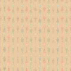 lines from hand drawn stripes. green, blue, red, orange rhombuses on teal. funny repetitive background. vector seamless pattern. geometric fabric swatch. wrapping paper. design template for textile