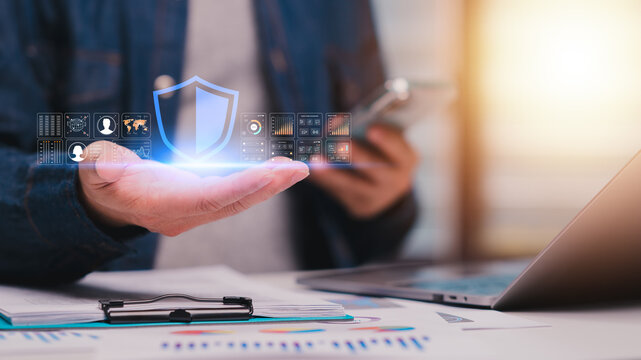 Securing Your Digital Realm Futuristic Vision Of Data Shield Protection With Cutting Edge Technology, Ensuring User Security And IoT Compliance, Mitigating Risk Within Robust System