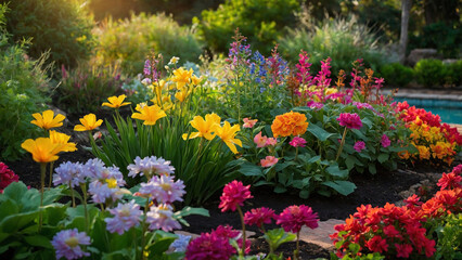 Obraz premium colorful flowers in the garden