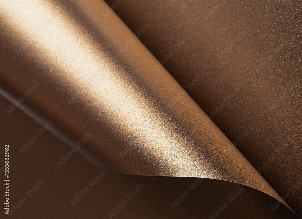 Poster Gold and bronze paper background with a pearlescent, glossy texture and shimmering reflective effects. Warm, metallic tones create an elegant, luxurious design with a chic gradient and subtle shine,.