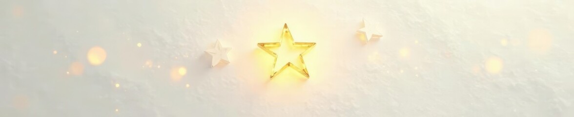 Obraz premium Yellow star shining softly on a textured white background with some subtle shading, soft, hazy