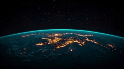 Obraz premium Stunning Earth at Night High Res Space Panorama City Lights Planet Earth