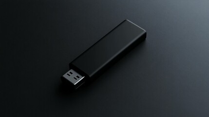 Fototapeta premium Sleek Black USB Flash Drive