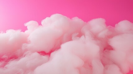 Fototapeta premium Pink Cotton Candy Clouds Dreamy Fluffy Sweet Background
