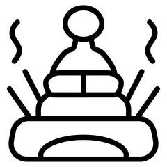 Incense Meditation Line Icon