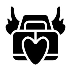 Love Letter Wings Solid Icon