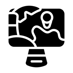 Map Destination Solid Icon