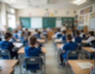 Blurred school class room