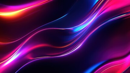 Fototapeta premium Futuristic abstract neon waves with dynamic bright colors radiate energy and motion, creating a vivid and immersive visual experience.