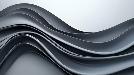 Dark Gray Gradient Abstract Background with Smooth Flowing Waves