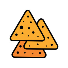 tortilla chips sign symbol vector flat icon	