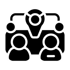 Sharing Map Solid Icon