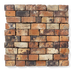 Fototapeta premium Rustic Weathered Brick Arrangement on a Transparent Background