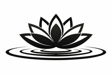 lotus flower silhouette vector icon ,vector illustration of a lotus flower on white background.