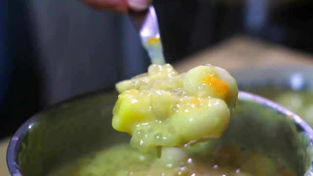 Freshly Cooked Filipino Food Called Ginataang Bilo Bilo