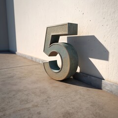 Number 5: Top View. 3d number 5. NUMBER 5