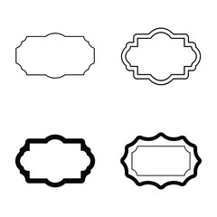 Address Labels Silhouette Set Vector Illustration.