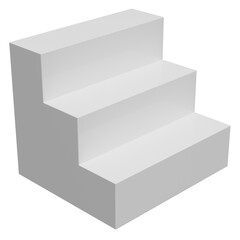 Minimalist Three-Step Transparent Display Podium 3D