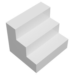 Minimalist Three-Step Transparent Display Podium 3D