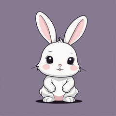 Adorable Chibi Bunny Rabbit with Cute Expression and Bow Tie