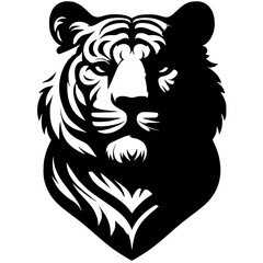 Tiger portrait silhouette